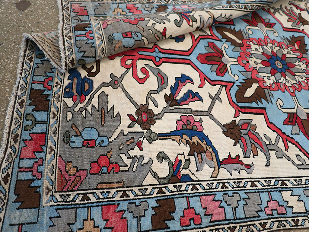 Vintage Persian Hamadan Throw Rug, No.28021 - Gss