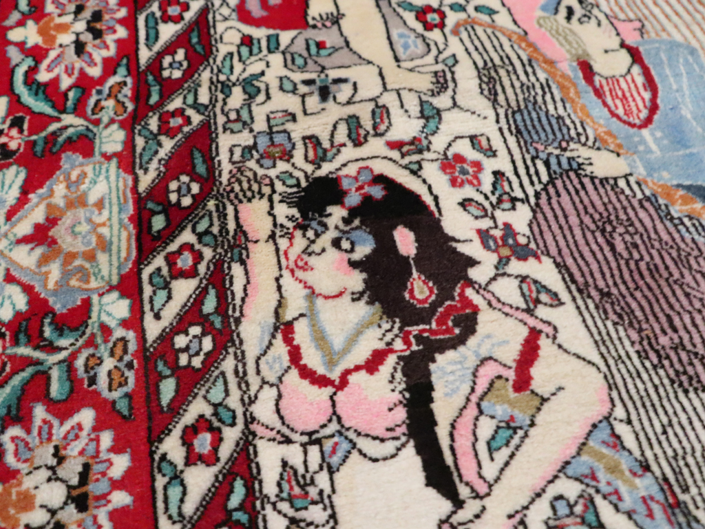 Vintage Pictorial Isfahan Rug, No.28025 - Gss