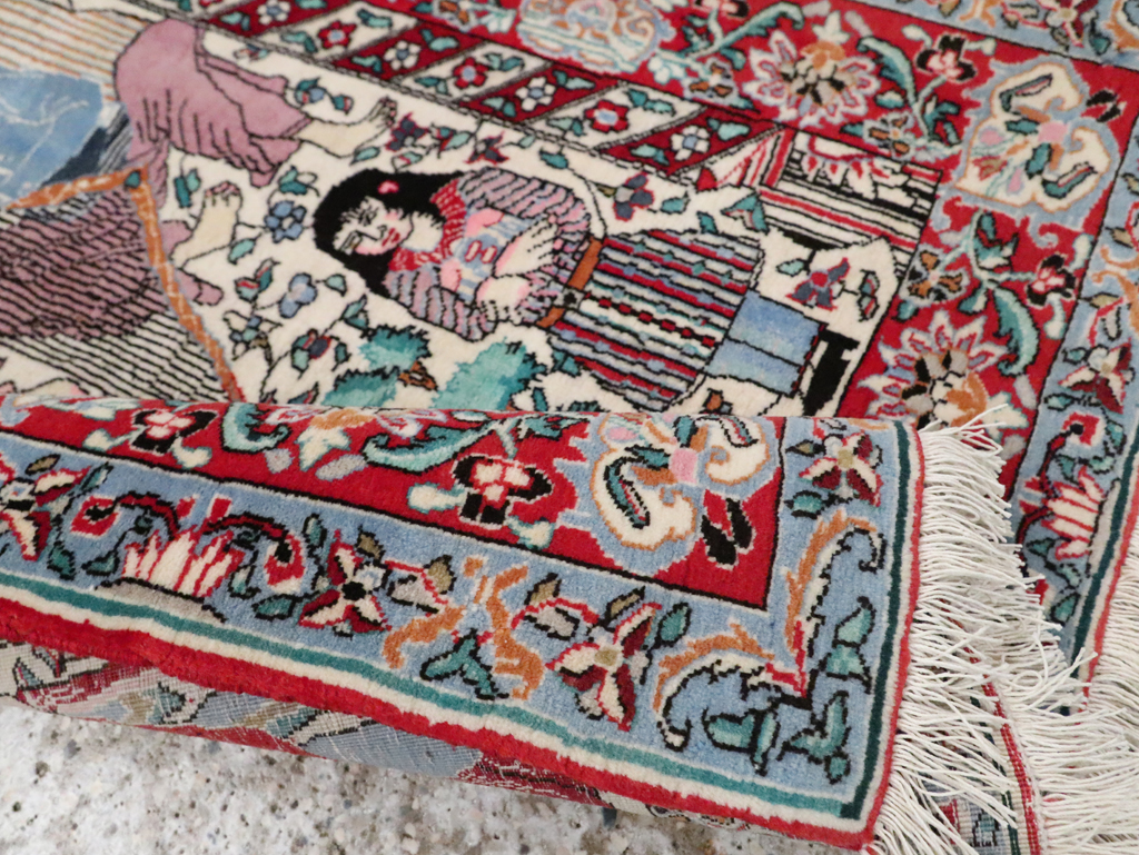Vintage Pictorial Isfahan Rug, No.28025 - Gss