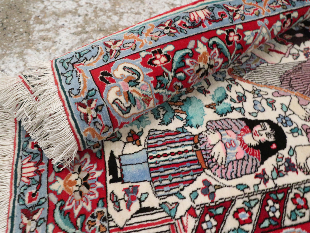 Vintage Pictorial Isfahan Rug, No.28025 - Gss