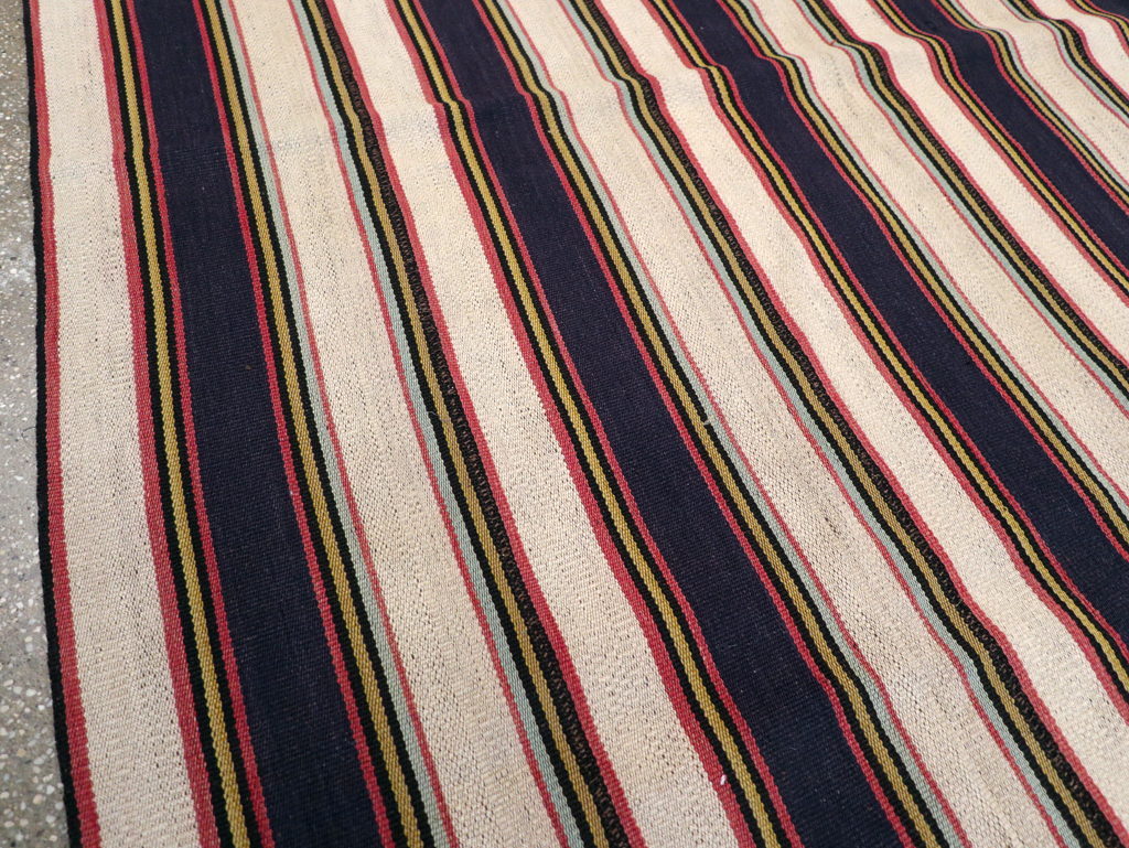 Vintage Persian Flatweave Kilim Small Room Size Carpet, No.28029 - Gss