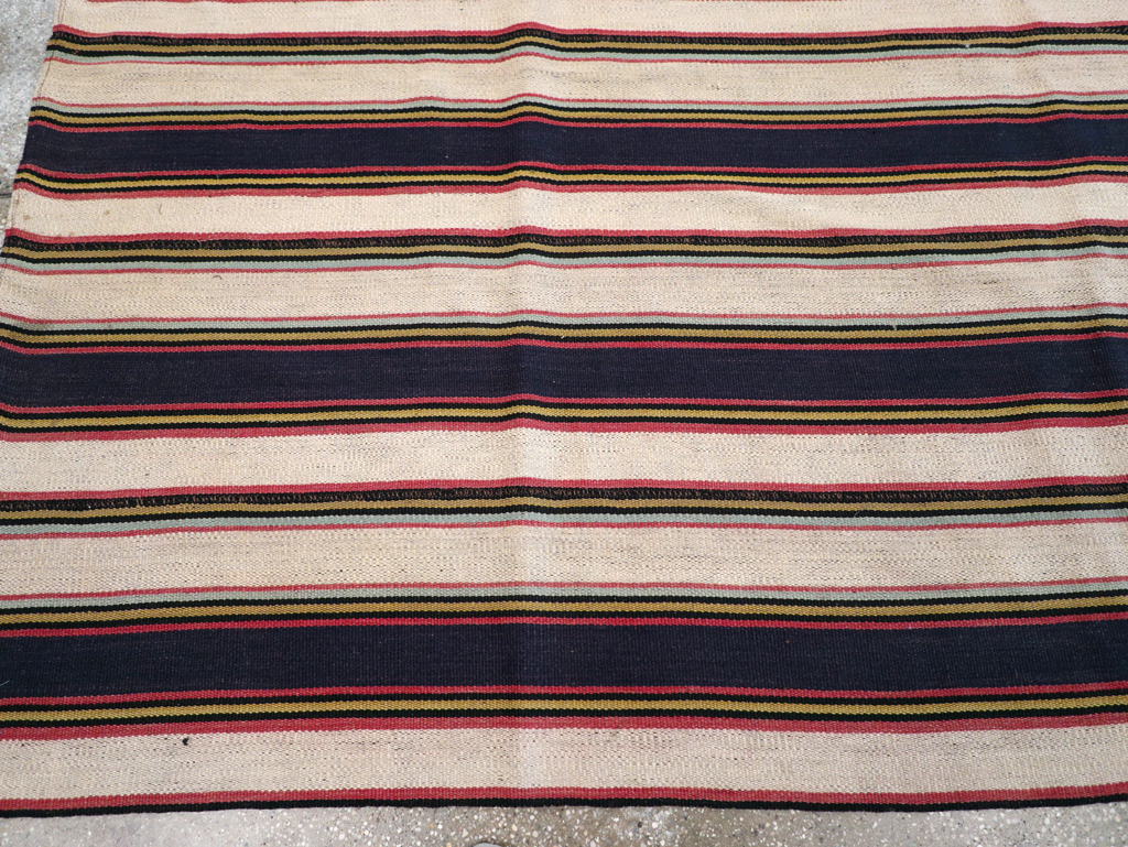 Vintage Persian Flatweave Kilim Small Room Size Carpet, No.28029 - Gss