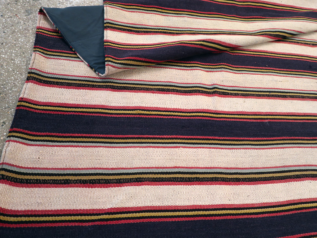 Vintage Persian Flatweave Kilim Small Room Size Carpet, No.28029 - Gss