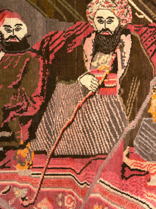 Vintage Pictorial Karabagh Rug, No.28032 - Gss