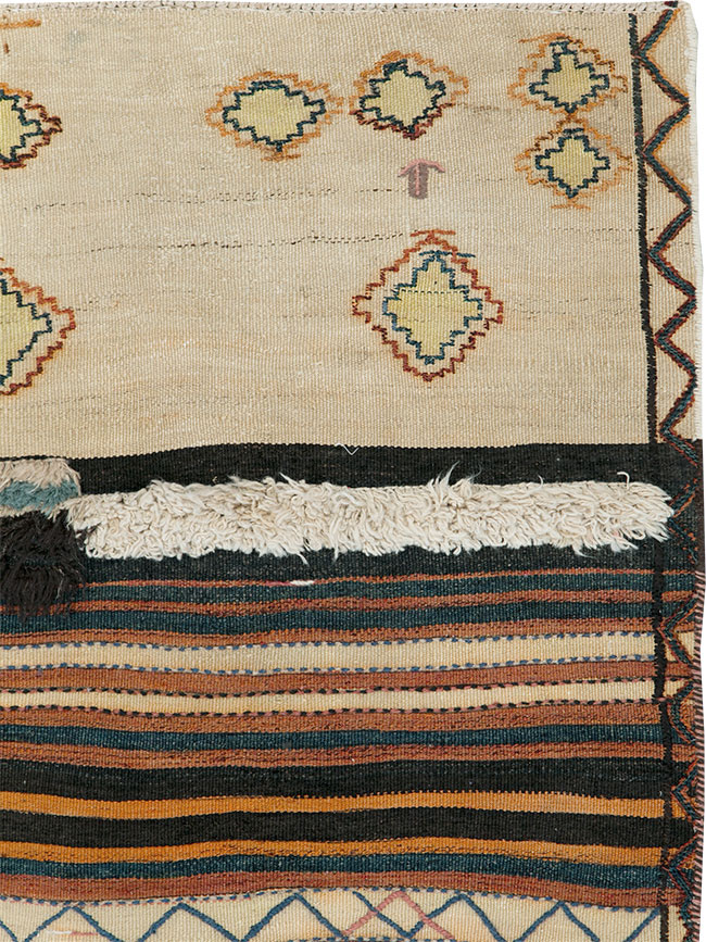 Vintage Persian Chaharmahal Bakhtiari Tacheh Flatweave Kilim , No.28037 - Gss
