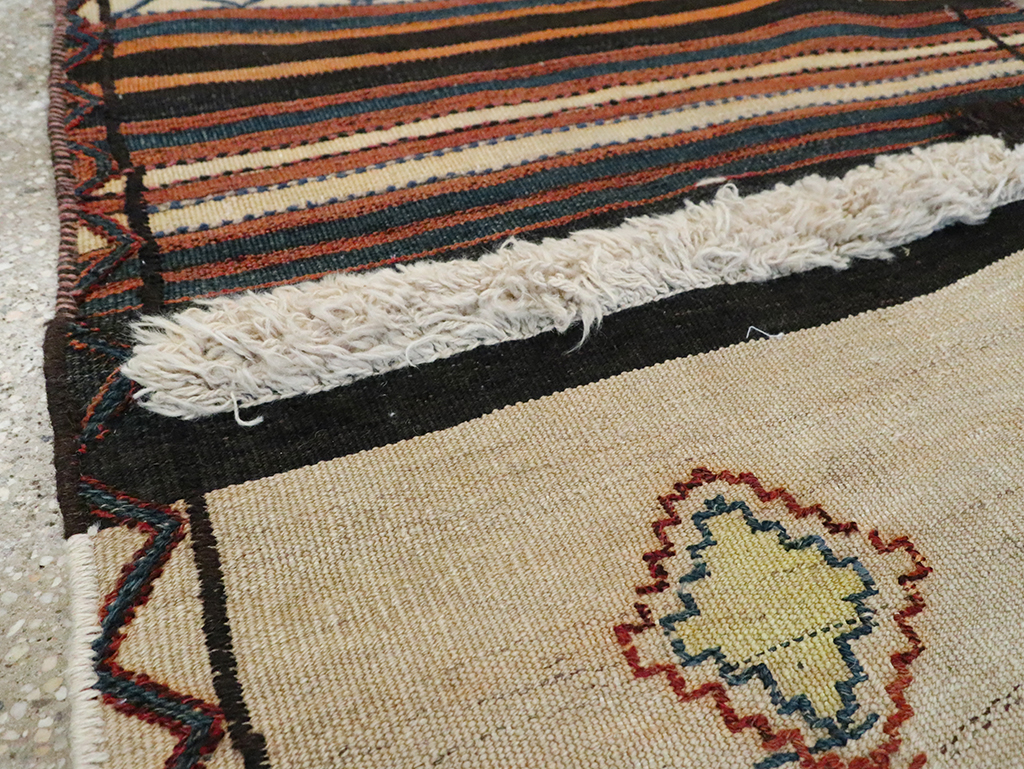 Vintage Persian Flatweave Kilim Small Runner, No.28037 - Gss