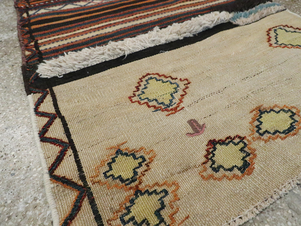 Vintage Persian Flatweave Kilim Small Runner, No.28037 - Gss