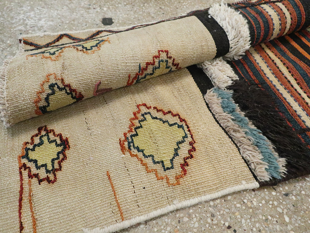 Vintage Persian Flatweave Kilim Small Runner, No.28037 - Gss