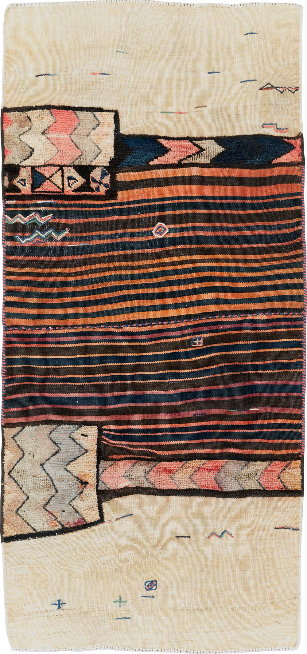 Vintage Persian Chaharmahal Bakhtiari Tacheh Flatweave Kilim , No.28038 - Gss