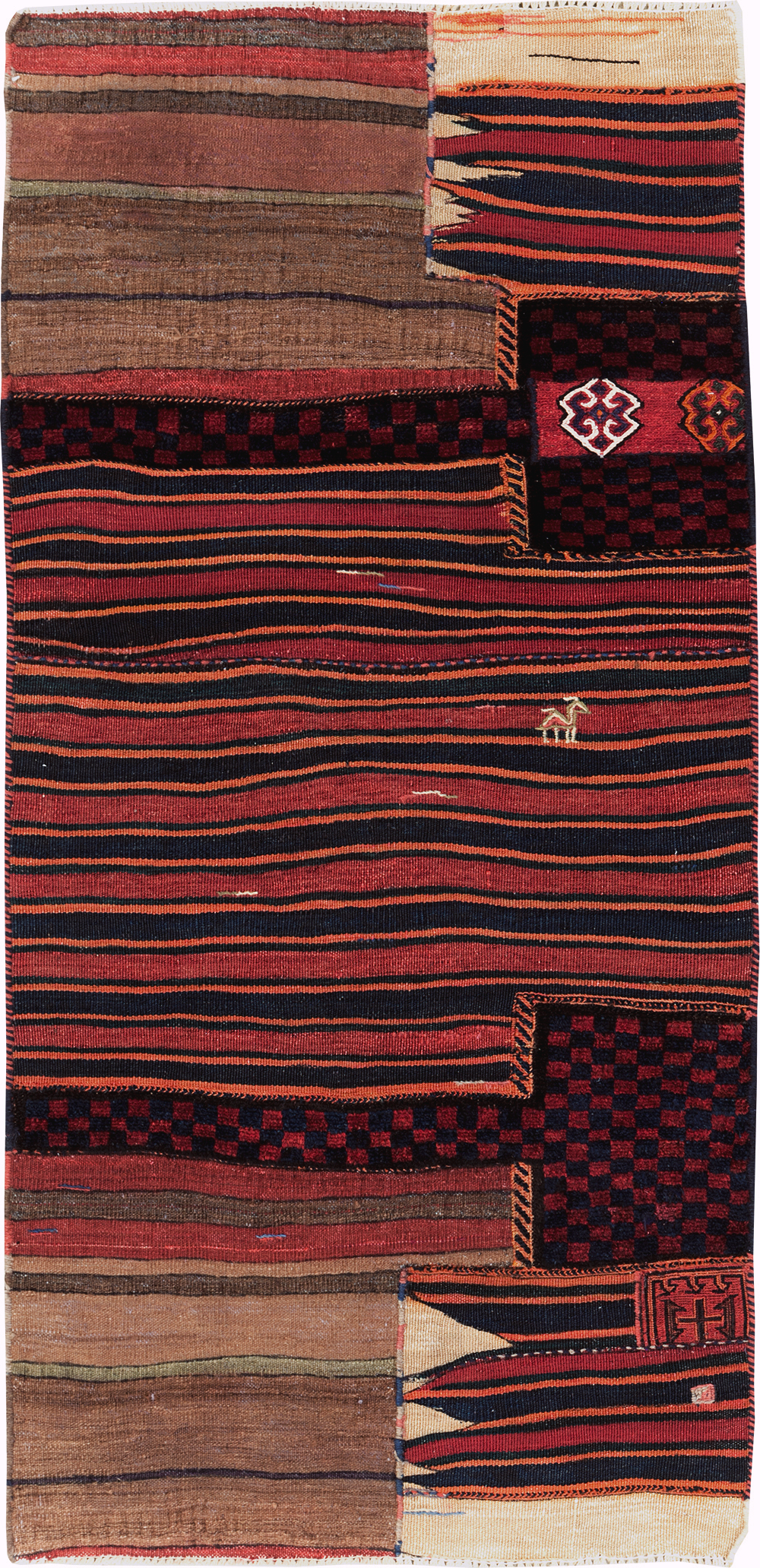 Vintage Persian Chaharmahal Bakhtiari Tacheh Flatweave Kilim, No.28040 - Gss