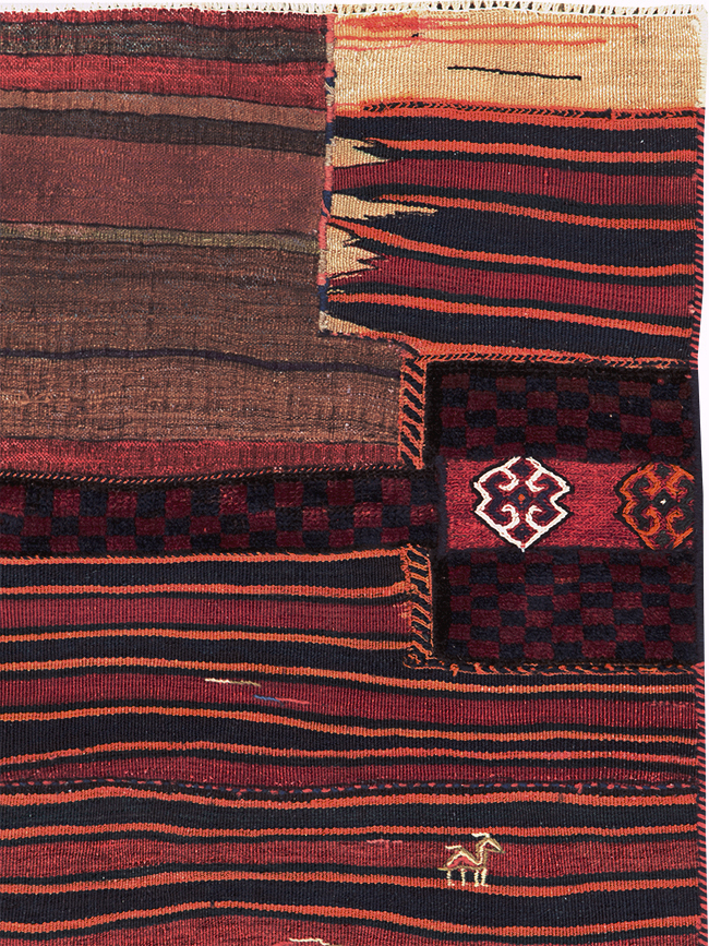 Vintage Persian Chaharmahal Bakhtiari Tacheh Flatweave Kilim, No.28040 - Gss