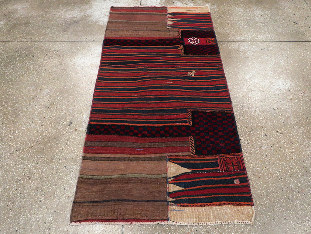 Vintage Persian Chaharmahal Bakhtiari Tacheh Flatweave Kilim, No.28040 - Gss