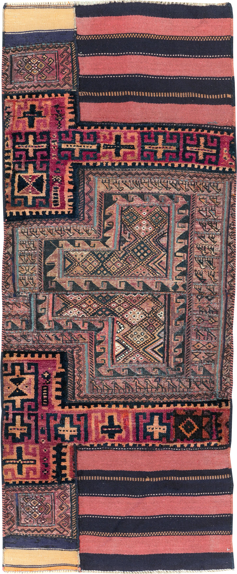 Vintage Persian Chaharmahal Bakhtiari Tacheh Flatweave Kilim , No.28041 - Gss