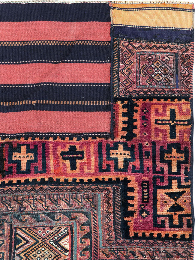 Vintage Persian Flatweave Kilim Throw Rug, No.28041 - Gss