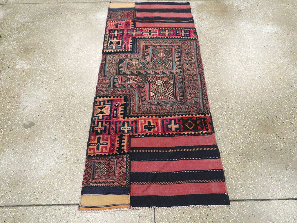 Vintage Persian Chaharmahal Bakhtiari Tacheh Flatweave Kilim , No.28041 - Gss