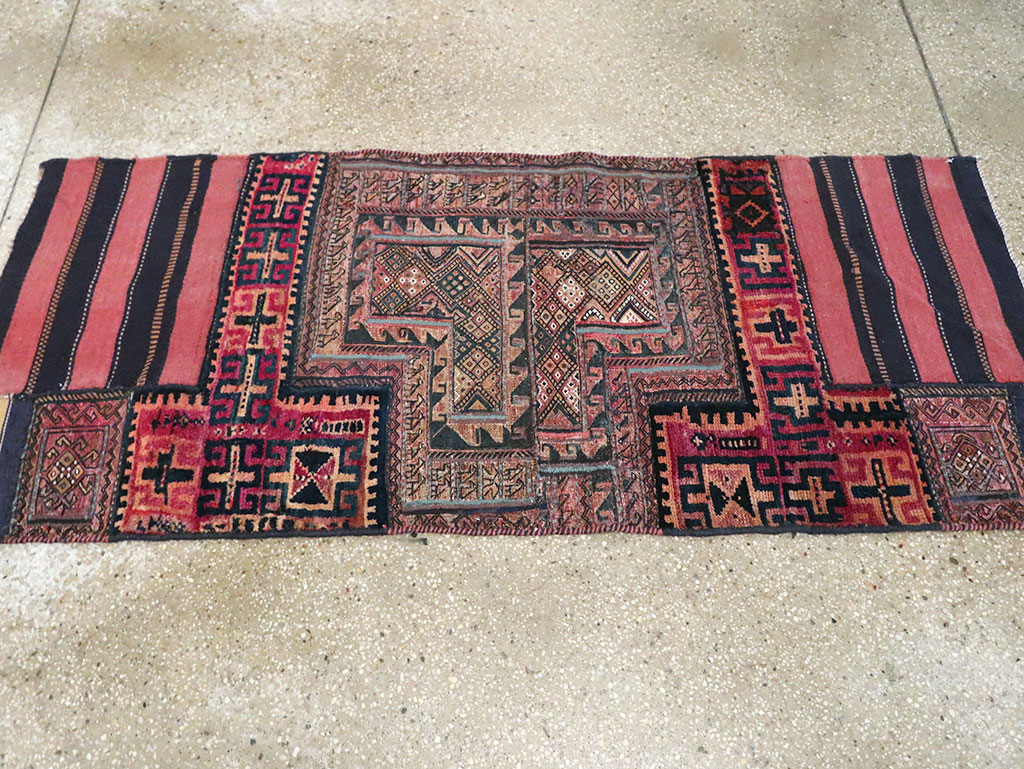 Vintage Persian Chaharmahal Bakhtiari Tacheh Flatweave Kilim , No.28041 - Gss