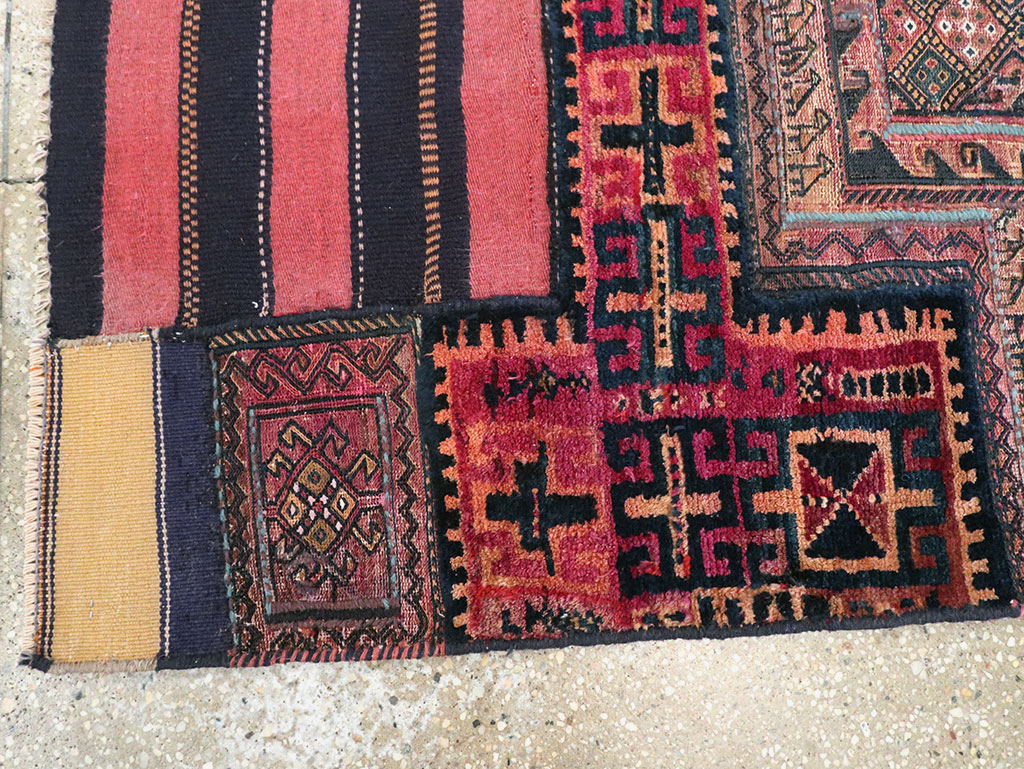 Vintage Persian Chaharmahal Bakhtiari Tacheh Flatweave Kilim , No.28041 - Gss