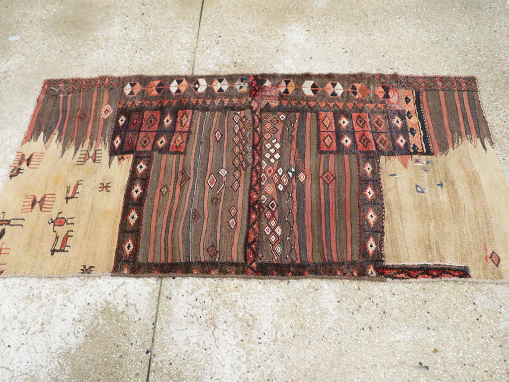 Vintage Persian Chaharmahal Bakhtiari Tacheh Flatweave Kilim , No.28042 - Gss