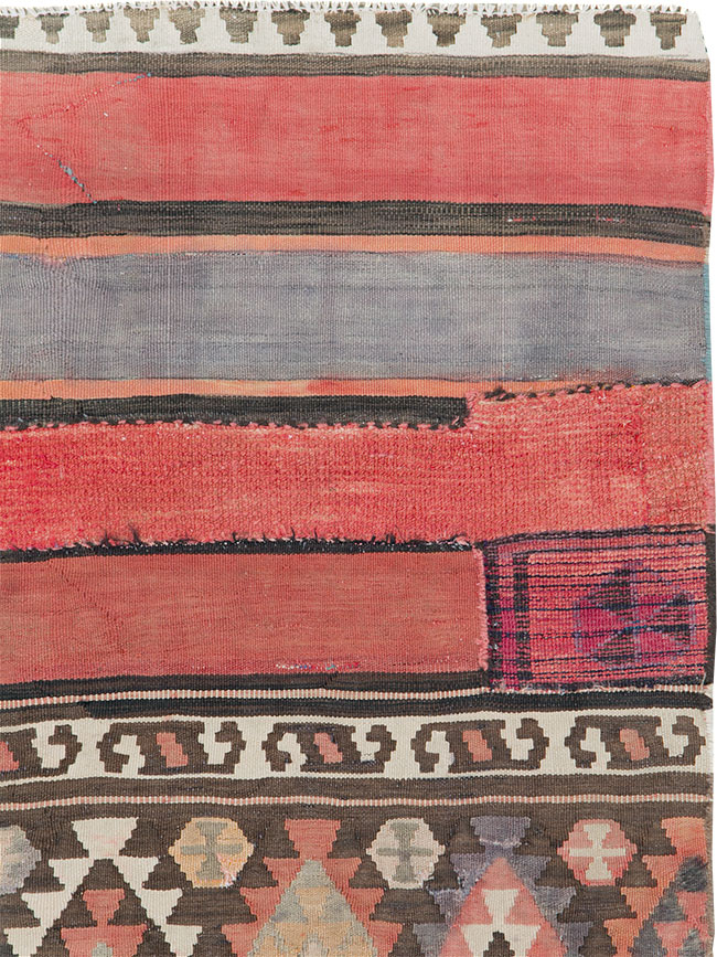 Vintage Persian Flatweave Kilim Throw Rug, No.28043 - Gss