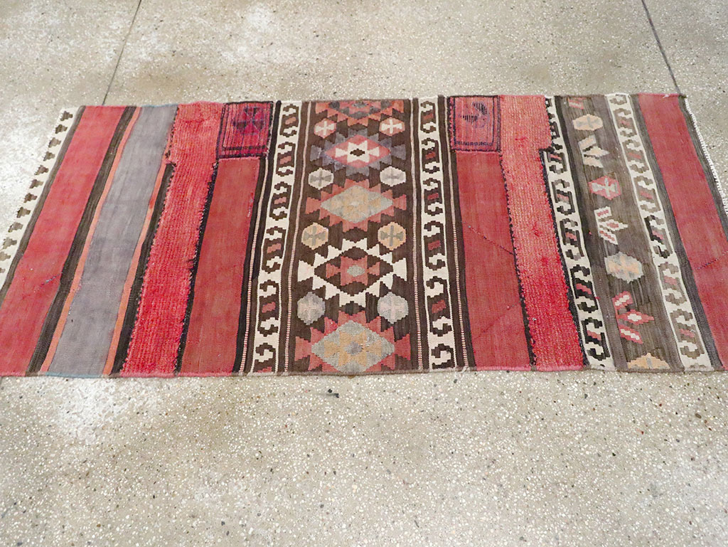Vintage Persian Chaharmahal Bakhtiari Tacheh Flatweave Kilim , No.28043 - Gss