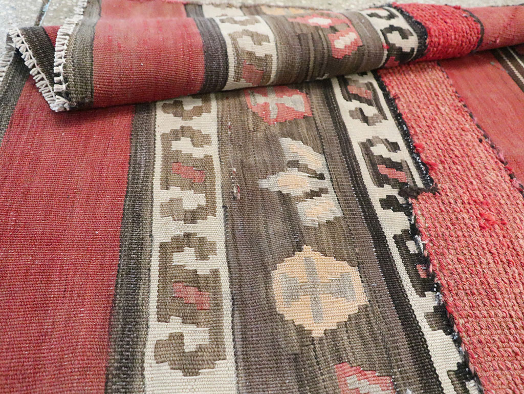 Vintage Persian Flatweave Kilim Throw Rug, No.28043 - Gss