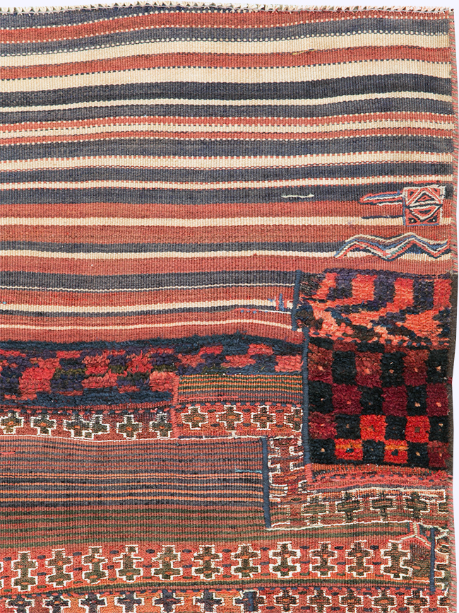 Vintage Persian Chaharmahal Bakhtiari Tacheh Flatweave Kilim, No.28044 - Gss