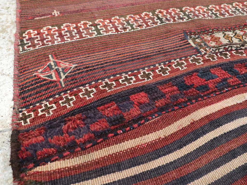 Vintage Persian Flatweave Kilim Throw Rug, No.28044 - Gss
