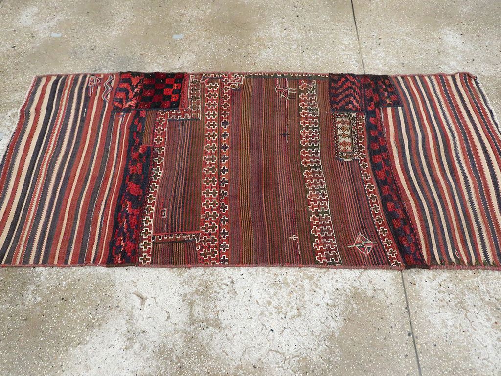 Vintage Persian Flatweave Kilim Throw Rug, No.28044 - Gss
