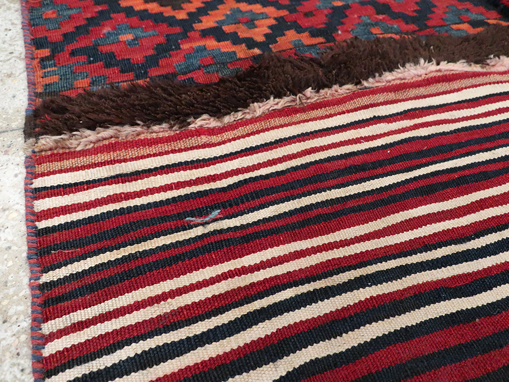 Vintage Persian Flatweave Kilim Small Runner, No.28045 - Gss