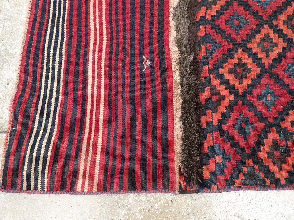Vintage Persian Flatweave Kilim Small Runner, No.28045 - Gss