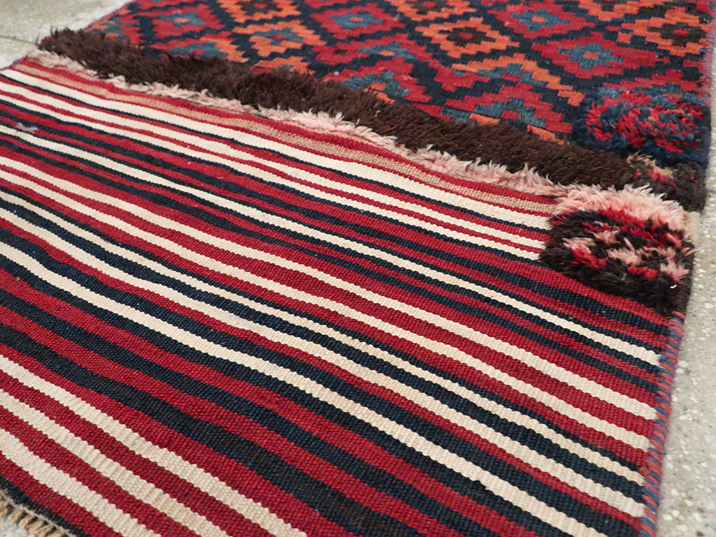 Vintage Persian Flatweave Kilim Small Runner, No.28045 - Gss