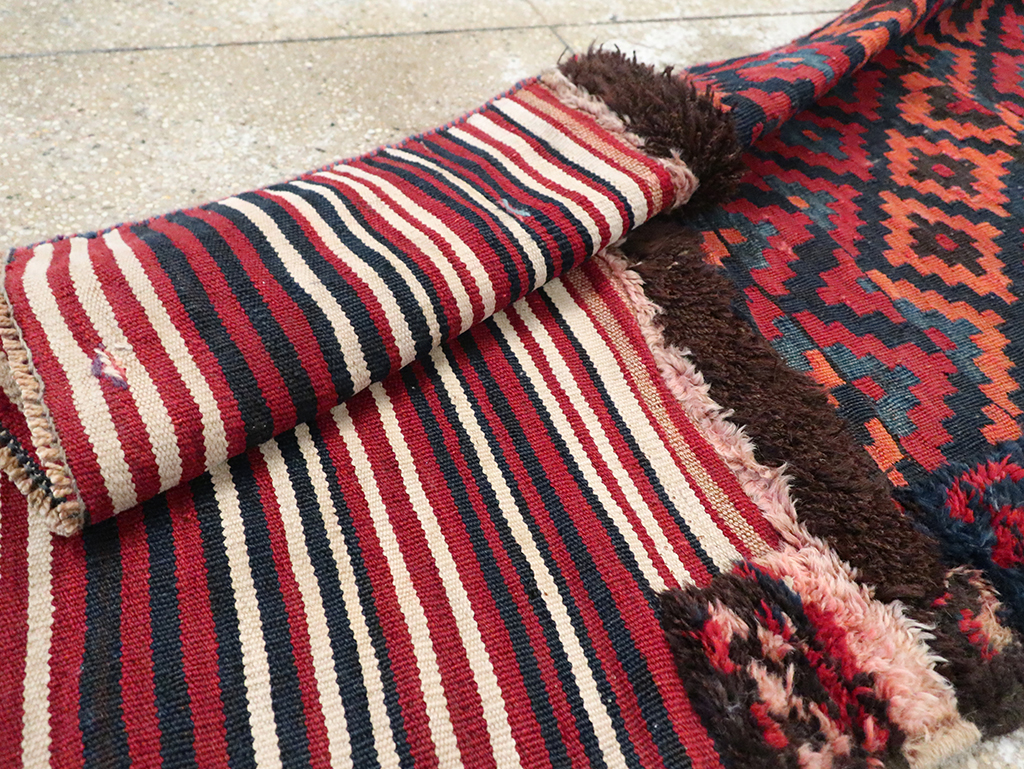 Vintage Persian Chaharmahal Bakhtiari Tacheh Flatweave Kilim , No.28045 - Gss