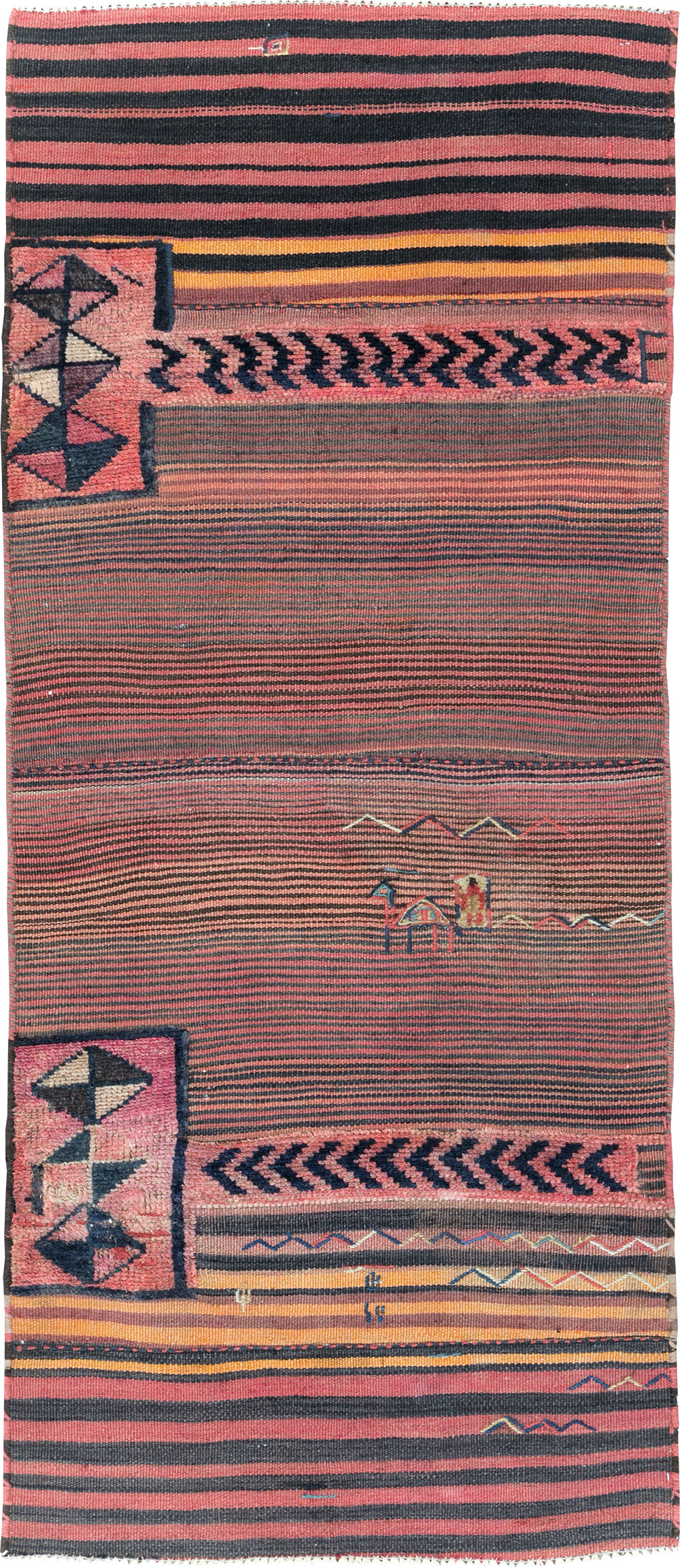 Vintage Persian Chaharmahal Bakhtiari Tacheh Flatweave Kilim , No.28046 - Gss