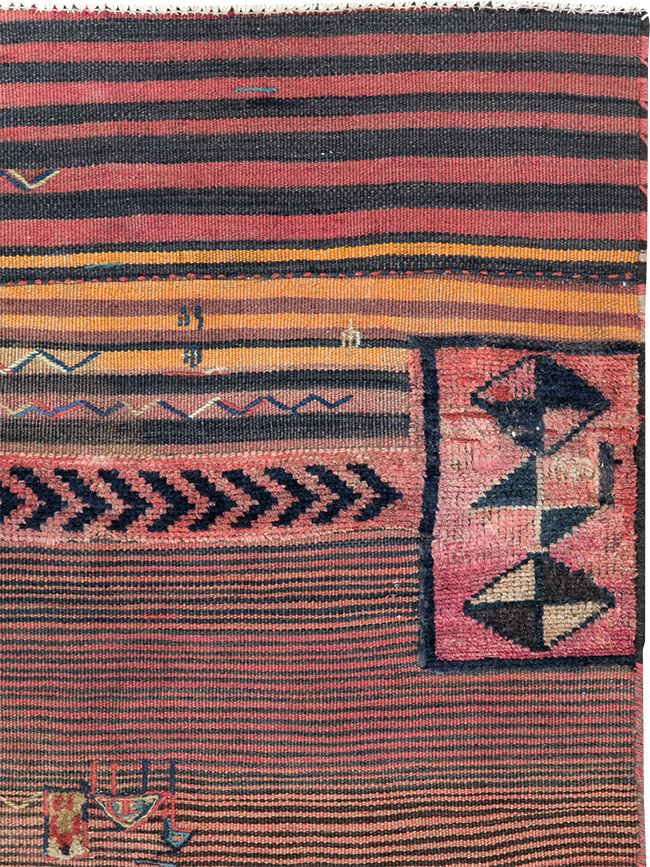 Vintage Persian Flatweave Kilim Throw Rug, No.28046 - Gss