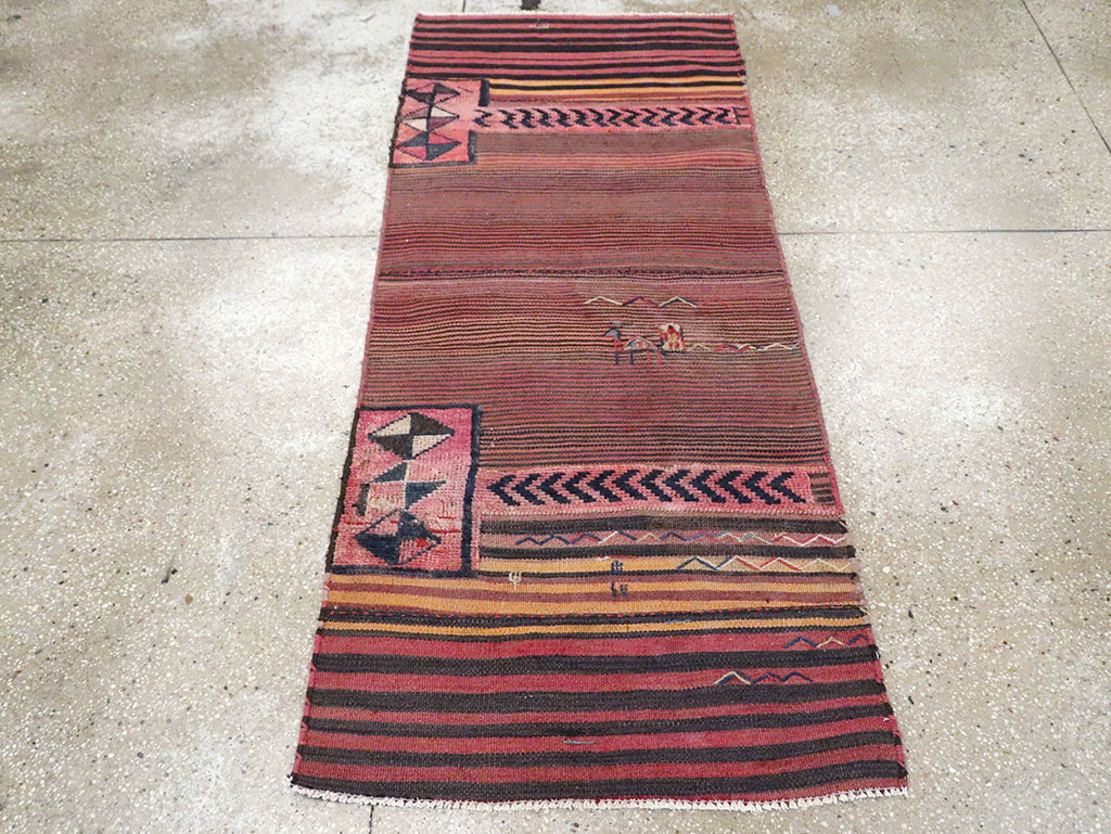 Vintage Persian Flatweave Kilim Throw Rug, No.28046 - Gss