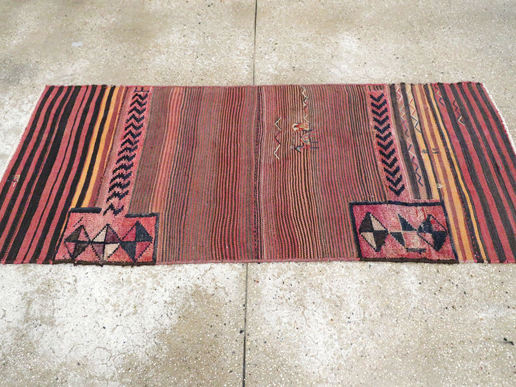 Vintage Persian Flatweave Kilim Throw Rug, No.28046 - Gss