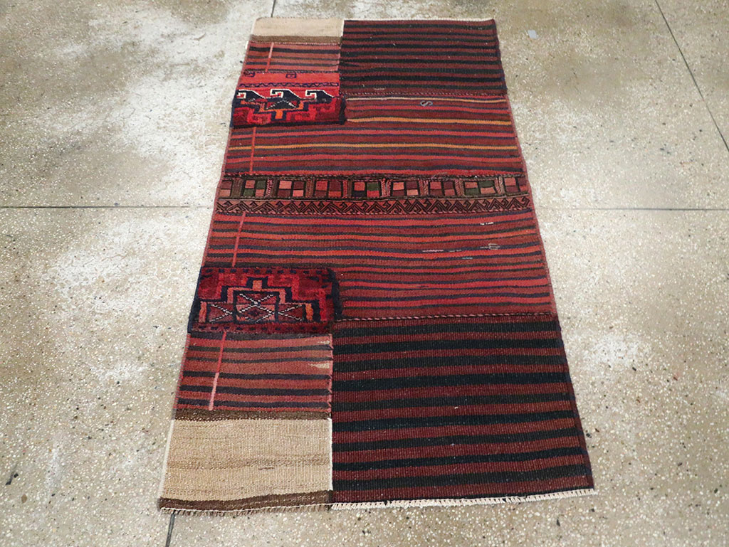 Vintage Persian Chaharmahal Bakhtiari Tacheh Flatweave Kilim , No.28048 - Gss