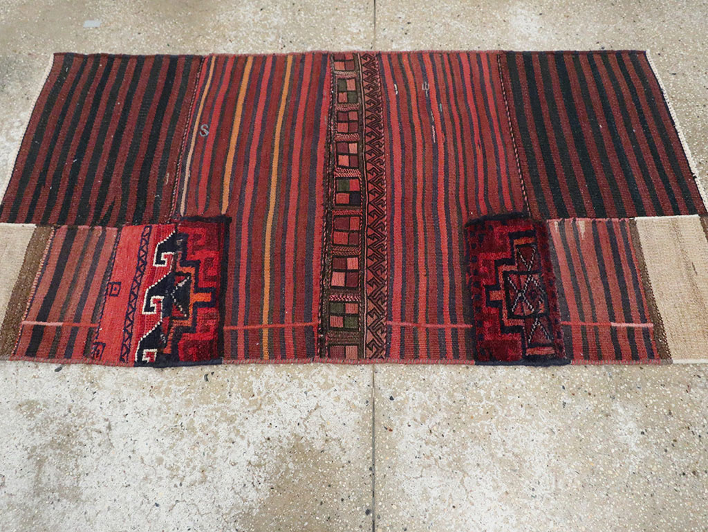 Vintage Persian Chaharmahal Bakhtiari Tacheh Flatweave Kilim , No.28048 - Gss