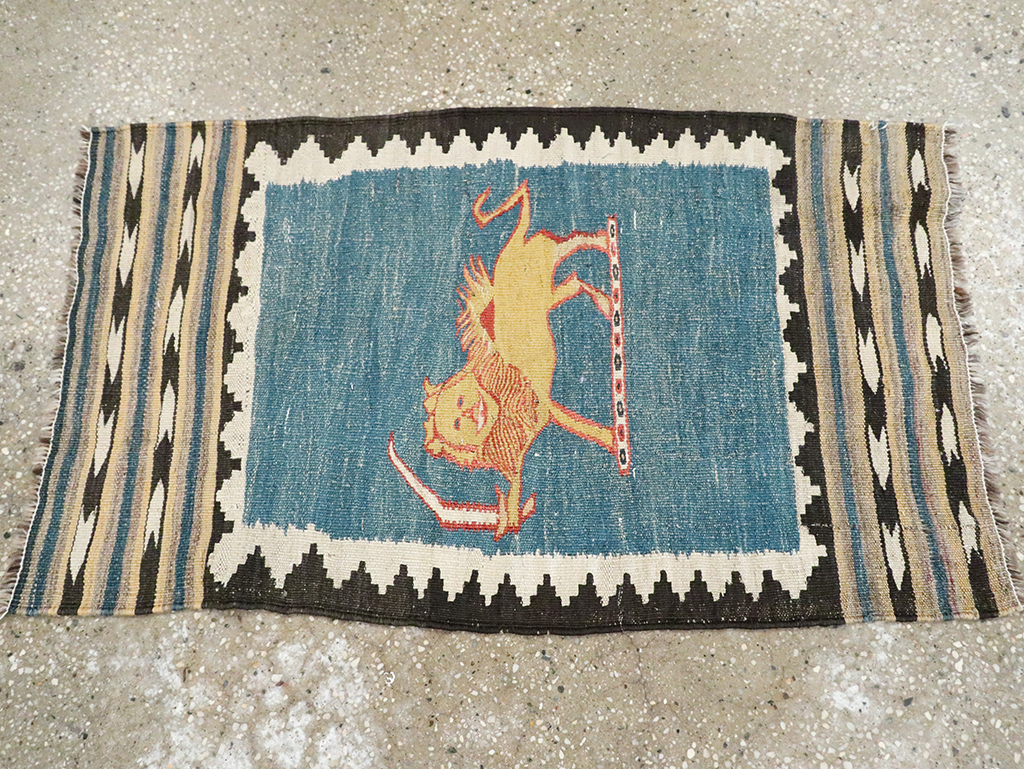 Vintage Persian Pictorial Kilim, No.28050 - Gss