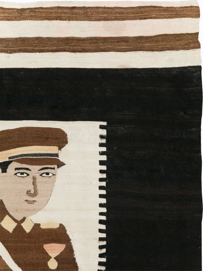 Vintage Pictorial Flatweave, No.28052 - Gss