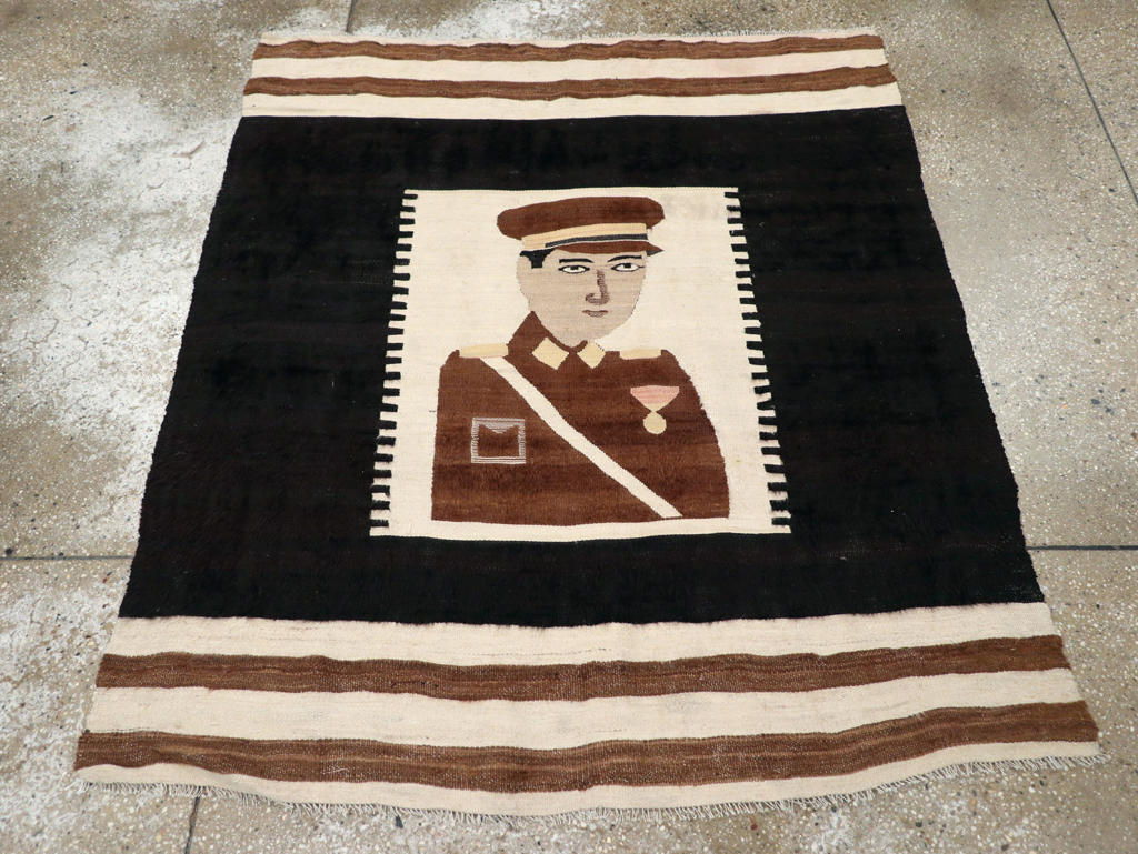 Vintage Pictorial Flatweave, No.28052 - Gss