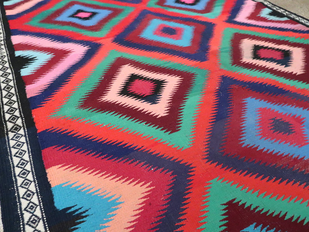 Vintage Persian Flatweave Kilim Gallery Carpet, No.28057 - Gss