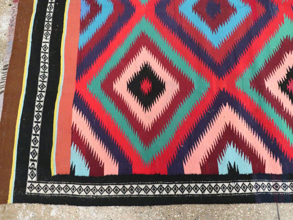 Vintage Persian Flatweave Kilim Gallery Carpet, No.28057 - Gss