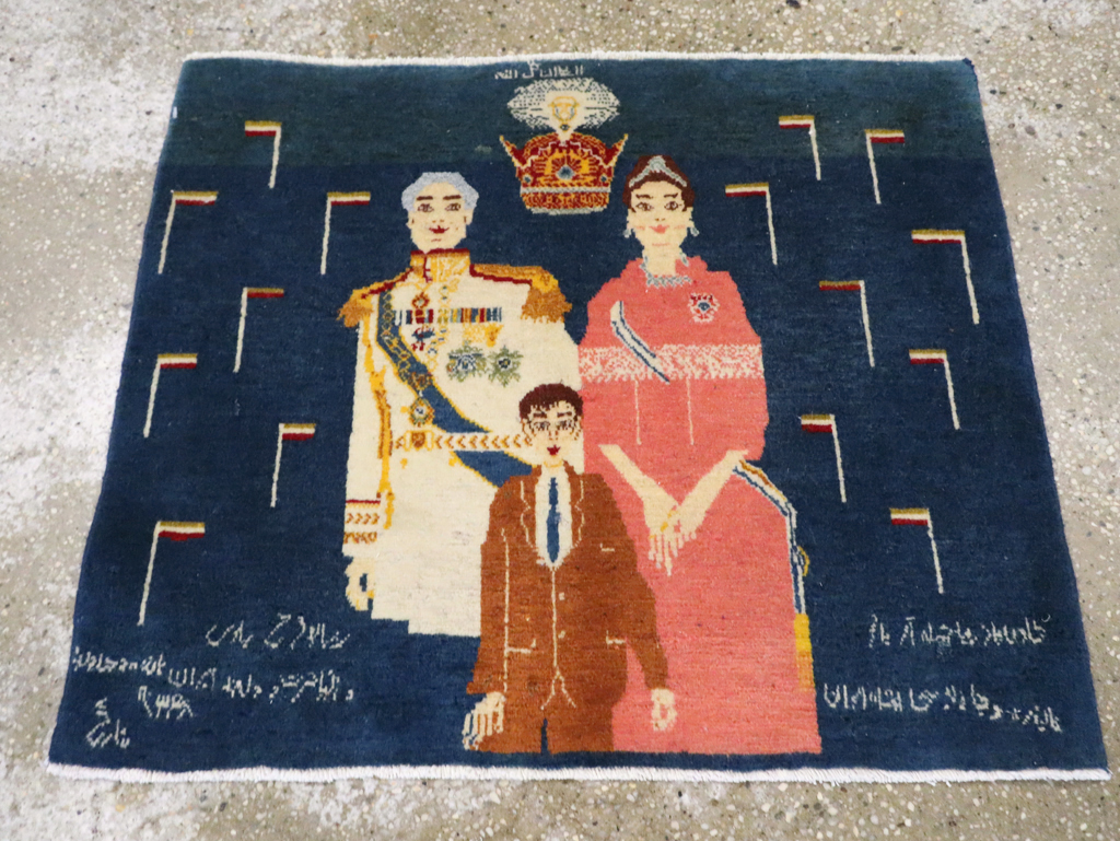 Vintage Persian Pictorial Tabriz Rug, No.28059 - Gss