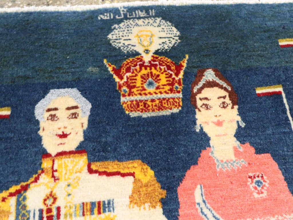 Vintage Persian Pictorial Tabriz Rug, No.28059 - Gss