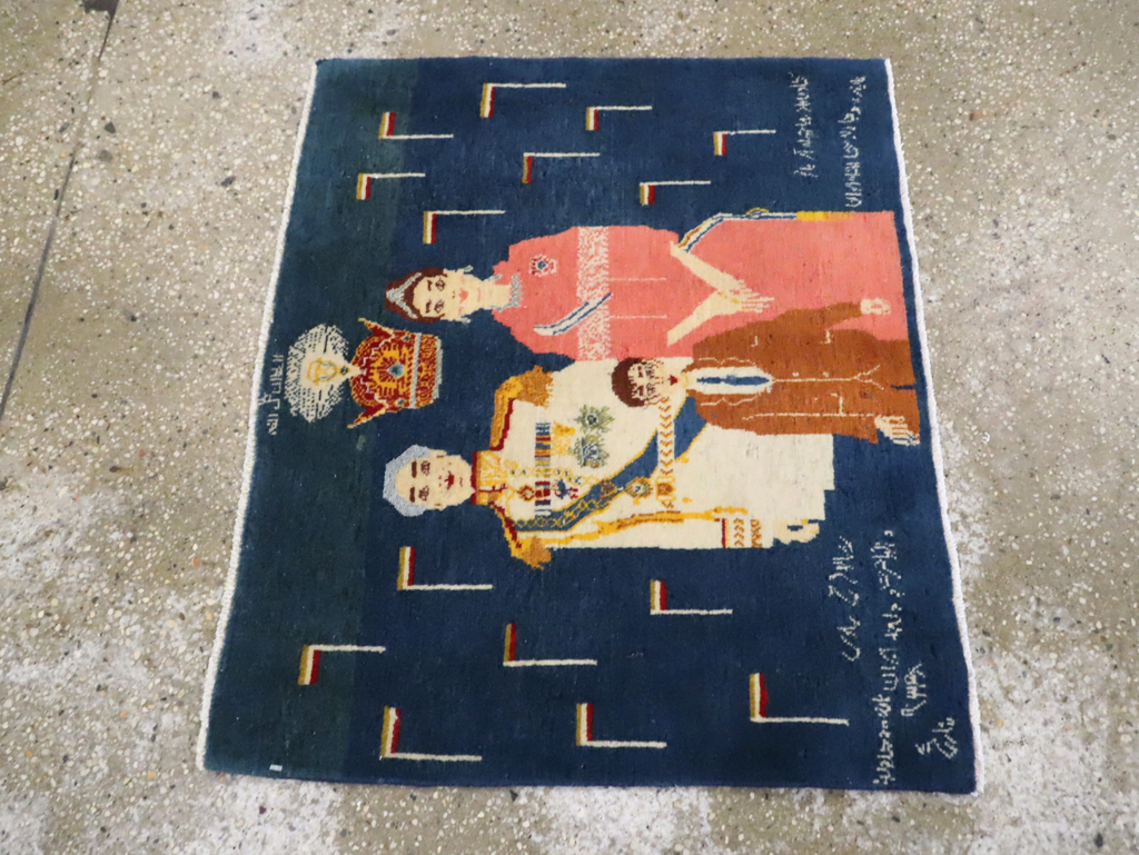 Vintage Persian Pictorial Tabriz Rug, No.28059 - Gss