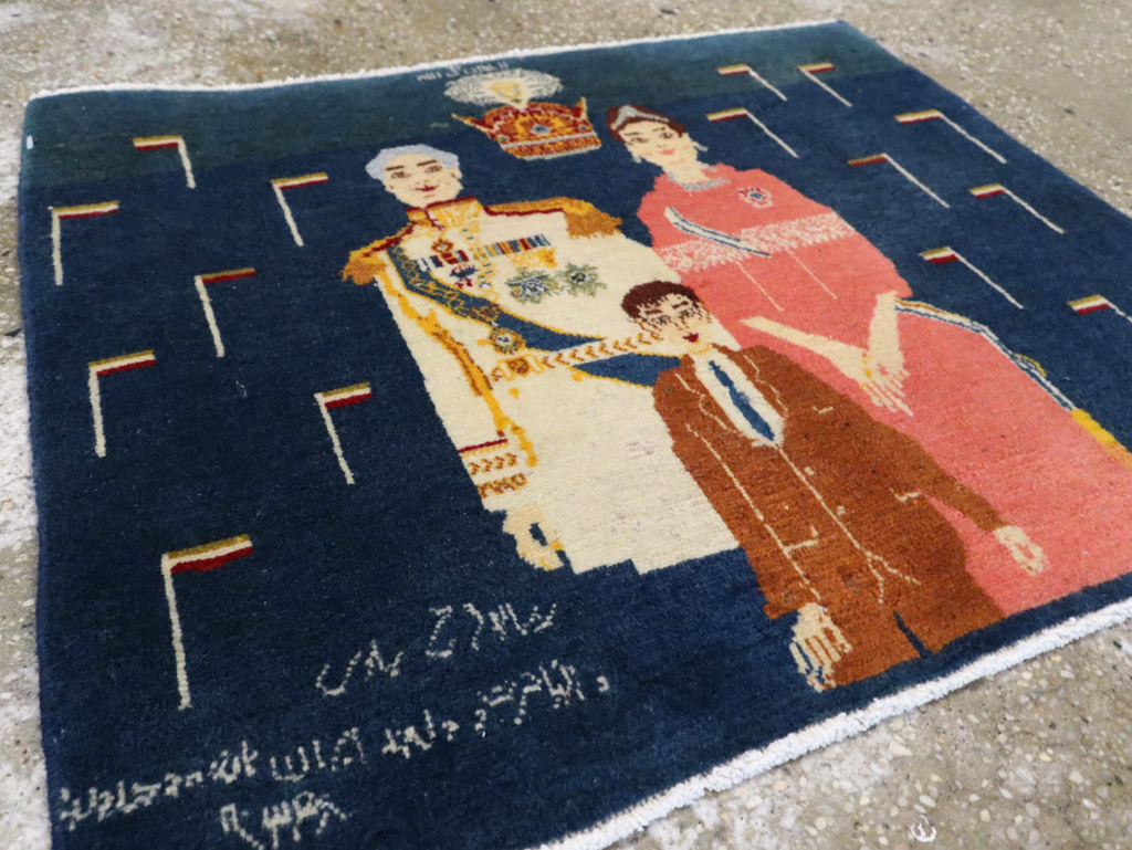 Vintage Persian Pictorial Tabriz Rug, No.28059 - Gss