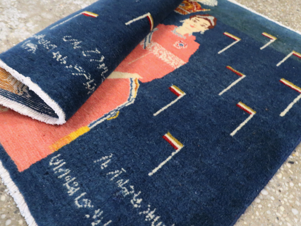 Vintage Persian Pictorial Tabriz Rug, No.28059 - Gss