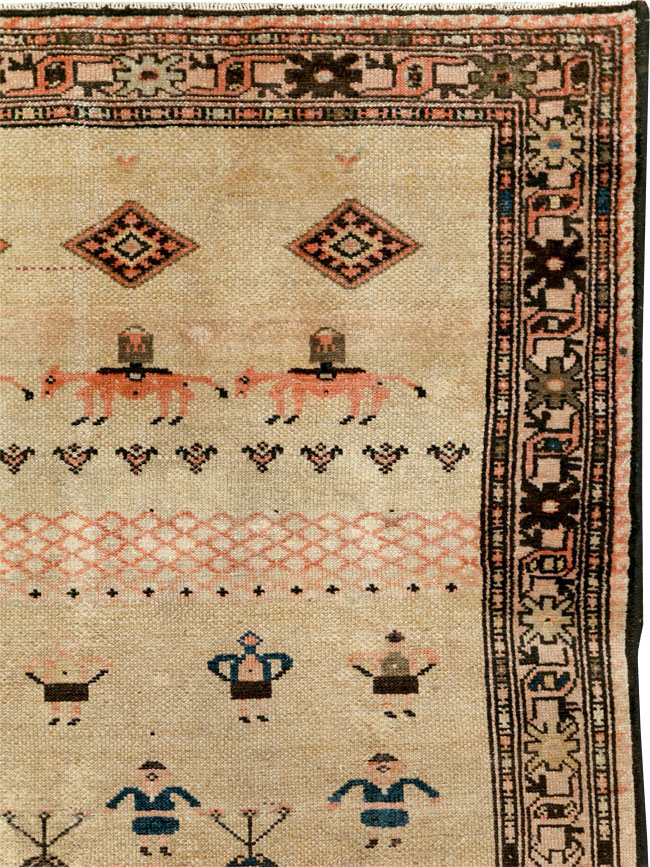 Antique Persian Serab Pictorial Runner, No.28065 - Gss