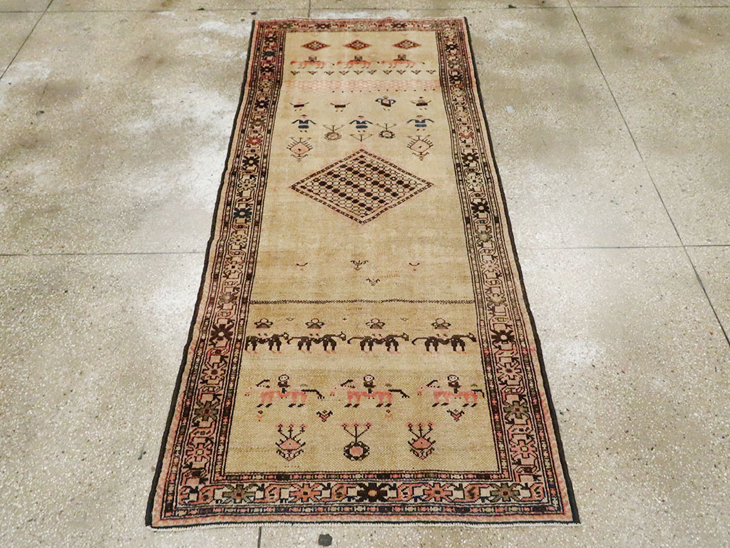 Antique Persian Serab Pictorial Runner, No.28065 - Gss